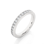 Load image into Gallery viewer, 0.96 CT Round Lab Grown Diamond Channel Set Eternity Band | 32 Stone Gold Ring