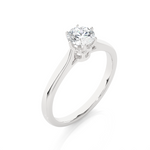 Load image into Gallery viewer, 0.53 CT Round Lab Grown Diamond Solitaire Engagement Ring | Six Prong Gold Band