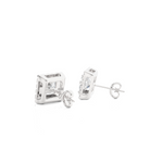 Load image into Gallery viewer, Princess & Round Lab Grown Diamond Halo Stud Earrings 2.15 CTW – 34 Stones, 10K 14K 18K White Yellow Rose Gold, IGI Certified