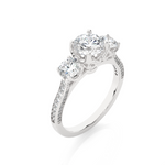 Load image into Gallery viewer, 1.91 CT All Round Lab Grown Diamond Three Stone Ring | 55 Stone Gold Band