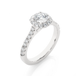 Load image into Gallery viewer, 1.09 CT Round Cut Halo Lab Grown Diamond Ring | 27 Stone Design