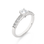 Load image into Gallery viewer, 0.85 CTW Princess Cut Lab-Grown Diamond Prong Set Engagement Ring