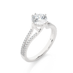 Load image into Gallery viewer, 1.34 CTW Round Lab-Grown Diamond Engagement Ring with Split Shank E-F / VVS-VS