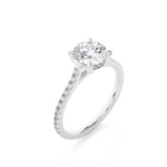 Load image into Gallery viewer, 1.58 CTW Round Lab-Grown Diamond Engagement Ring with Micropave & Prong Set E-F / VVS-VS