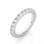 Load image into Gallery viewer, 2.28 CT Round Lab Grown Diamond Prong Set Eternity Band | 25 Stone Gold Ring