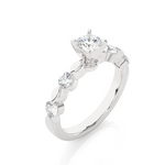 Load image into Gallery viewer, 0.90 CTW Round Lab-Grown Diamond Engagement Ring in Unique Style E-F / VVS-VS