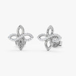 Load image into Gallery viewer, Twisted Leaf Lab-Grown Diamond Earrings 0.08 CTW – 40 Round Stones | 10K, 14K, 18K Gold | IGI Certified