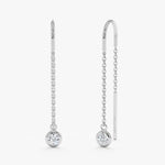 Load image into Gallery viewer, Bezel-Set Round Lab-Grown Diamond Dangle Drop Earrings 0.22 CTW – 2 Stones | 10K, 14K, 18K Gold | IGI Certified