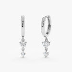 Load image into Gallery viewer, Round Lab-Grown Diamond Huggie Earrings 0.28 CTW – 4 Stones | 10K, 14K, 18K White, Yellow & Rose Gold | IGI Certified