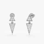 Load image into Gallery viewer, Triangle Dangle Lab-Grown Diamond Earrings 0.32 CTW – 26 Round Stones | 10K, 14K, 18K Gold | IGI Certified