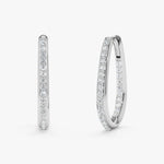 Load image into Gallery viewer, Inside & Outside Hoop Lab-Grown Diamond Earrings 0.43 CTW – 52 Round Stones | 10K, 14K, 18K Gold | IGI Certified