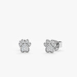 Load image into Gallery viewer, Heart-Shaped Round Lab-Grown Diamond Earrings 0.10 CTW – 26 Stones | Pavé Set | 10K, 14K, 18K Gold | IGI Certified