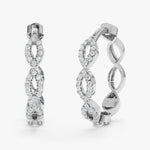 Load image into Gallery viewer, Twisted Hoop Lab-Grown Diamond Earrings 0.23 CTW – 80 Round Stones | 10K, 14K, 18K Gold | IGI Certified