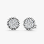 Load image into Gallery viewer, Full-Circle Pavé Lab-Grown Diamond Earrings 0.53 CTW – 36 Stones | Milgrain Detailing | 10K, 14K, 18K Gold | IGI Certified