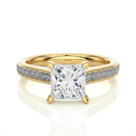 Load image into Gallery viewer, 1.95 CTW Princess Cut Lab-Grown Diamond Channel Set Engagement Ring E-F / VVS-VS