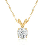 Load image into Gallery viewer, 0.59 CT Lab-Grown Diamond Solitaire Pendant Necklace | Round Cut | 4-Prong | Solid Gold