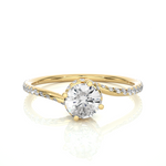 Load image into Gallery viewer, 0.84 CTW Round Lab-Grown Diamond Twisted Engagement Ring E-F / VVS-VS