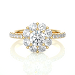 Load image into Gallery viewer, 1.64 CT Round Diamond Halo Lab Grown Ring with 25 Stones
