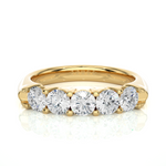 Load image into Gallery viewer, 1.11 CT Round Cut Lab Grown Diamond Band 5 Stone IGI Certified
