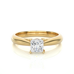 Load image into Gallery viewer, 0.80 CT Princess or Round Lab Grown Diamond Solitaire Engagement Ring | Gold Band