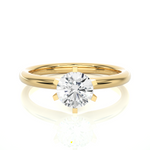 Load image into Gallery viewer, 1.18 CT Round Lab Grown Diamond Solitaire Engagement Ring | Six Prong Gold Band