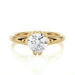 Load image into Gallery viewer, 1.08 CT Round Brilliant Lab Grown Diamond Solitaire Engagement Ring | Gold Band