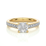 Load image into Gallery viewer, 2.12 CTW Cushion Cut Lab-Grown Diamond Engagement Ring with Princess Channel Set Accents