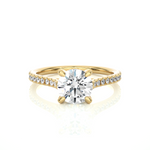 Load image into Gallery viewer, 1.58 CTW Round Lab-Grown Diamond Engagement Ring with Micropave & Prong Set E-F / VVS-VS