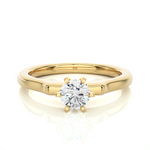 Load image into Gallery viewer, 0.47 CT Round Lab Grown Diamond Solitaire Engagement Ring | Gold Band