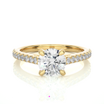 Load image into Gallery viewer, 1.36 CTW Round Lab-Grown Diamond Engagement Ring with Claw & Micropave Set E-F / VVS-VS