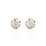 Load image into Gallery viewer, 1.00 CTW Round Cut Lab-Grown Diamond Bezel Set Push Back Earrings