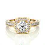 Load image into Gallery viewer, 1.42 CT Round Diamond Halo Lab Grown Ring with 117 Stones