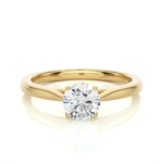 Load image into Gallery viewer, 0.73 CT Round Lab Grown Diamond Solitaire Engagement Ring | Four Prong Gold Band