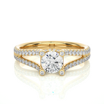 Load image into Gallery viewer, 1.08 CTW Round Lab-Grown Diamond Engagement Ring with Split Shank & Hidden Halo E-F / VVS-VS
