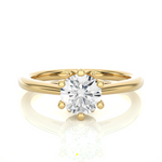 Load image into Gallery viewer, 1.05 CT Round Lab Grown Diamond 5 Stone Engagement Ring | Six Prong Gold Band