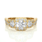 Load image into Gallery viewer, 1.35 Carat Three Stone Lab-Grown Diamond Ring | Round with Hidden Princess Accent