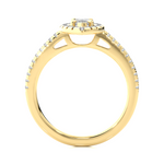 Load image into Gallery viewer, 0.89 CT Marquise Halo Lab Grown Diamond Ring with Round Side Stones