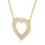 Load image into Gallery viewer, 1.26 CT Lab-Grown Diamond Three-Heart Row Pendant Necklace | Solid Gold | 73 Round Diamonds