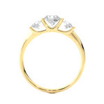 Load image into Gallery viewer, 0.88 CT Round Lab Grown Diamond Bar Setting Ring | 3 Stone Gold Band