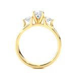 Load image into Gallery viewer, 0.96 CT Princess Cut Three Stone Lab Grown Diamond Ring with Round Side Stones