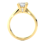 Load image into Gallery viewer, 1.38 CT Princess or Round Lab Grown Diamond Engagement Ring | 4 Stone Gold Band