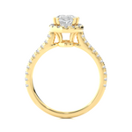 Load image into Gallery viewer, 1.20 CT Oval Halo Lab Grown Diamond Ring with Round Side Stones