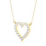 Load image into Gallery viewer, 0.46 CT Lab-Grown Diamond Heart Pendant Necklace | Round Diamonds | Solid Gold
