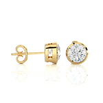 Load image into Gallery viewer, 1.00 CTW Round Cut Lab-Grown Diamond Bezel Set Push Back Earrings