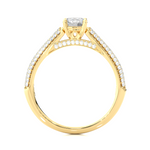 Load image into Gallery viewer, 1 CTW Round Lab-Grown Diamond Engagement Ring with Three-Row Thin Pave Band E-F / VVS-VS