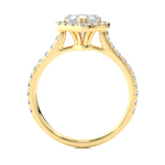 Load image into Gallery viewer, 1.33 CT Heart Halo Lab Grown Diamond Ring with Round Side Stones