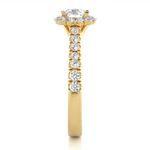 Load image into Gallery viewer, 1.09 CT Round Cut Halo Lab Grown Diamond Ring | 27 Stone Design