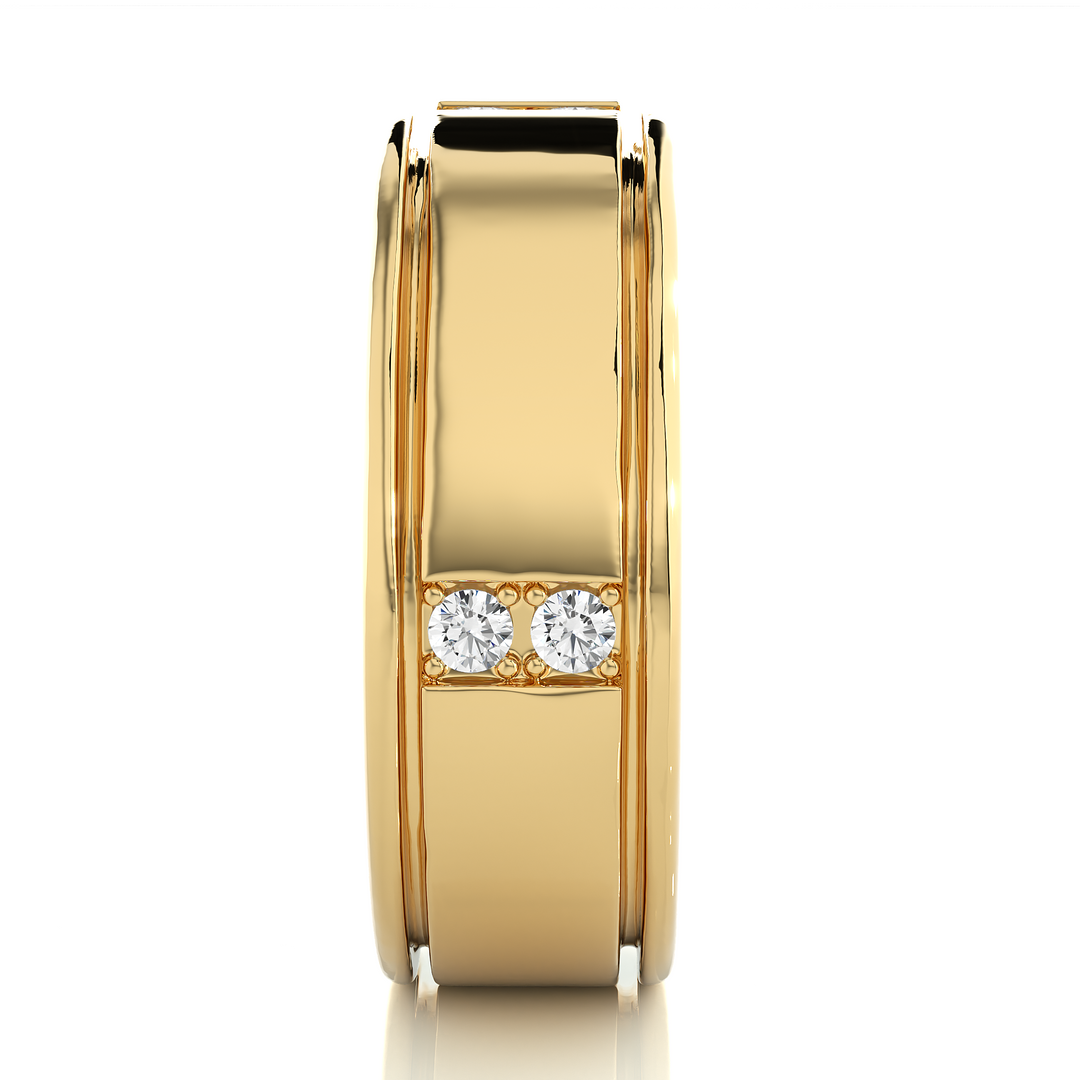 0.28 CT Bold Men’s Lab Grown Diamond Ring | 8 Stone Gold Band