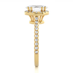 Load image into Gallery viewer, 1.20 CT Oval Halo Lab Grown Diamond Ring with Round Side Stones
