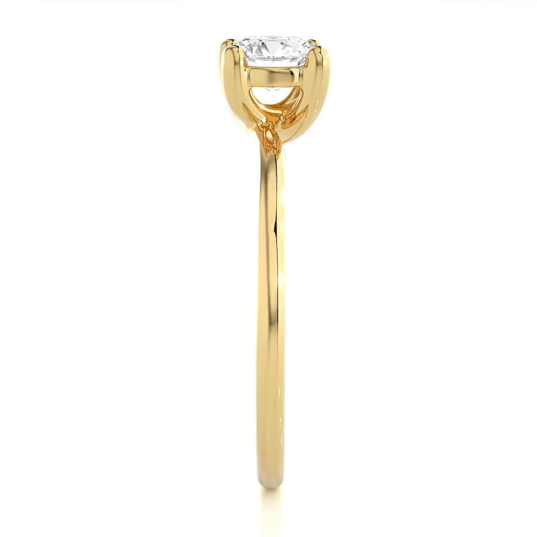0.53 CT Round Lab Grown Diamond Solitaire Engagement Ring | 1 Stone Gold Band